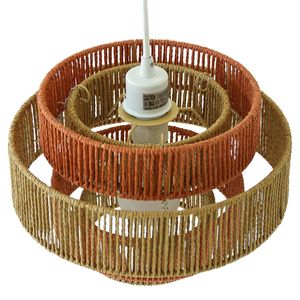 Lampada a Sospensione Dorset Bianca e Naturale/Terracotta, Elegante Lampadario e Luce Pendente - Product Image 3