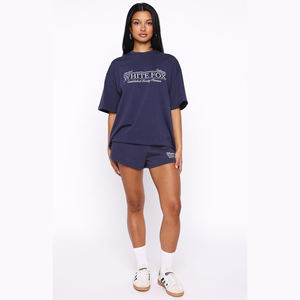 Ensemble T-shirt et short 2 pièces tendance pour femme, personnalisé, décontracté et streetwear, pour filles - Product Image 4