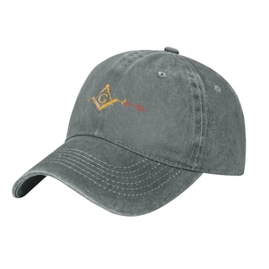 Casquette de baseball Master Mason Blue Lodge avec broderie personnalisée réglable motif équerre et compas - Product Image 5