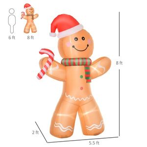 Christmas Snowman <b>Inflatable</b> Outdoor Holiday Yard Decorations Festive Christmas Decor for Your Home or <b>Garden</b> - Product Image 5