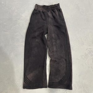 Conjunto de Sudadera y Pantalones Deportivos con Efecto Desgastado, Oversize, de Algodón Grueso, Dos Piezas, Ropa Deportiva Informal Personalizable - Product Image 3
