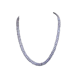 Personalizado VVS Moissanite diamante 925 collar de plata esterlina chapado en oro blanco forma cuadrada Miami cadena de eslabones cubanos Hip Hop - Product Image 1