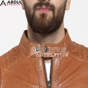 Veste d'hiver classique en cuir avec doublure douce, fermeture éclair, veste tendance pour le streetwear, les activités de plein air et l'exportation - Product Image 6