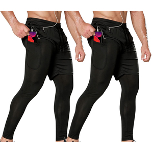 Shorts Awrah 2026 pour hommes, couleur unie, séchage rapide, avec cordon de serrage, taille mi-haute, poches sportives, en Spandex et Polyester tricoté - Product Image 1