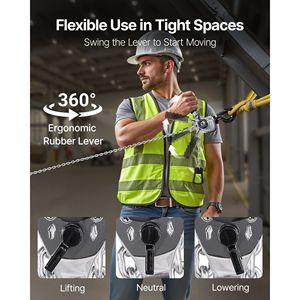 Paranco a Catena Manuale per Carichi Pesanti 1/2T (1100 libbre) Capacità 5FT (1,5 m) di Sollevamento, in Acciaio Legato G80, con Doppio Blocco, Paranco Meccanico a Trazione - Product Image 6