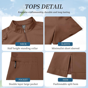 Tenues médicales unisexes en tissu polyester Dobby de haute qualité, ensembles d'uniformes pour hôpitaux, costumes de travail pour médecins et infirmières, vente en gros, logo personnalisé - Product Image 5