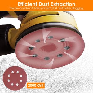 Confezione da 120 Dischi Abrasivi Rotondi da 5 Pollici con 8 Fori, Grana 2000, per Levigatrice Roto-Orbitale, Dischi Abrasivi di Alta Qualità - Product Image 5