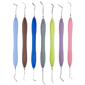 Instruments de restauration dentaire en composite, style LM, manche ergonomique en silicone, kit de 7 pièces, manuel, codage couleur, certifié CE - Product Image 2