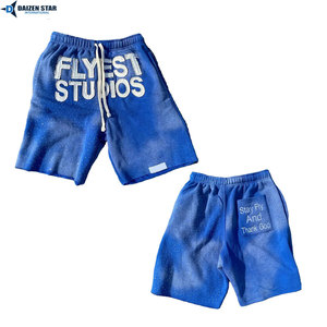 Men's Casual Cotton <b>Fleece</b> Solid Knitted Mid Waist <b>Shorts</b>-Quick Dry Breathable Eco-Friendly Drawstring Embroidery Private Label - Product Image 3