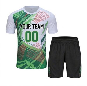 Vente en gros de maillots de sport personnalisés sublimés pour hommes adultes, manches courtes, col en V, 100% polyester, mode, tennis, uniformes pour adultes et jeunes - Product Image 5