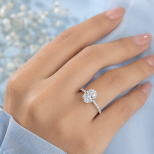 Bague de fiançailles au meilleur prix avec diamant solitaire ovale et rond cultivé en laboratoire, or 14 carats, fournisseur de bijoux fins en gros OEM - Product Image 3