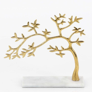 Modern Luxury Gold <b>Tree</b> of Life Sculpture with Marble Base Handcrafted Metal Tabletop Decor for Living Room Office <b>Decoration</b> - Product Image 1