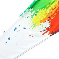 Chemise en jersey de polyester à manches longues pour homme, imprimée par sublimation avec des éclaboussures de peinture arc-en-ciel, séchage rapide, à porter toute l'année