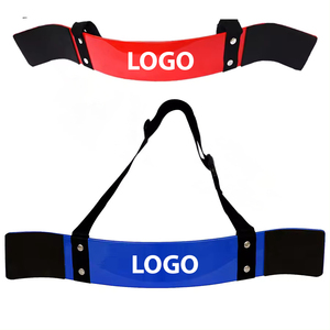 Cinturón Ajustable de PU para Bíceps, para Entrenamiento de Fuerza, Equipo de Fitness Universal, Rojo con Correas Negras, Logotipo Impreso - Product Image 4