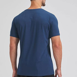 T-shirt en coton à col en V pour homme, respirant, à manches courtes, tendance, fournisseur OEM, marque privée, coupe classique - Product Image 6