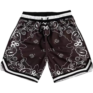 Nouveaux shorts de basket-ball en mesh pour hommes, motif paisley bandana, respirants, légers, shorts de sport pour la salle de sport - Product Image 1