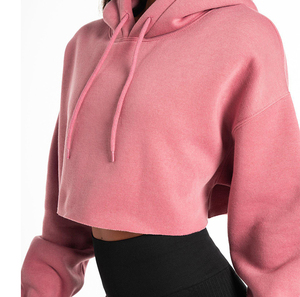 Sudadera de forro polar premium a la moda para mujer, top corto con capucha, tela suave de primera calidad para uso diario relajado, sudaderas con capucha tipo top corto para mujer - Product Image 5