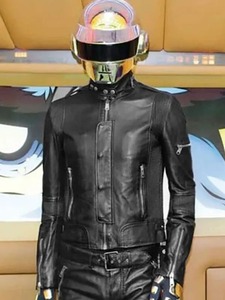 Men Futuristic Genuine Leather <b>Jacket</b> Cyberpunk Style <b>Biker</b> <b>Jacket</b> - Product Image 1