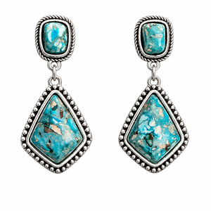 Pendientes Colgantes de Piedras Preciosas Estilo Western, Joyería Vintage de Plata Hecha a Mano para Mujer, Regalo de Moda - Product Image 3