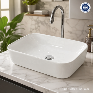 Rectangle Bathroom Sink Floor <b>Mounted</b> Minimalist Design Smooth Surface White Basin - Product Image 3