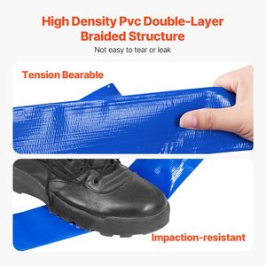 Manguera de Jardín de PVC Azul de Alta Calidad de 2 x 100 pies con Conexiones de Aluminio, Abrazaderas y Conectores Camlock para Varias Bombas de Aguas Residuales - Product Image 3