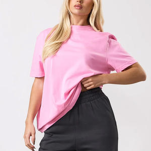 T-shirts femme col rond 100% coton coupe slim impression logo personnalisée en gros - Product Image 4