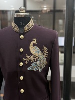 Traje Sherwani de Lujo con Bordado de Pavo Real Indio-Pakistaní para Hombre, Traje de Novio Real para Boda, Diseño Exclusivo, Ropa Étnica Premium
