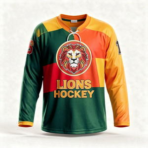 Camiseta de Hockey sobre Hielo Sublimada Lions Hockey para Hombre, Manga Larga, Absorbente de Humedad, Poliéster, Ropa Deportiva, Corte Regular - Product Image 1