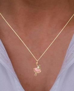 Enamel Ballerina 18" Pendant <b>Necklace</b> in <b>14k</b> <b>Gold</b> | Macy's - Product Image 2