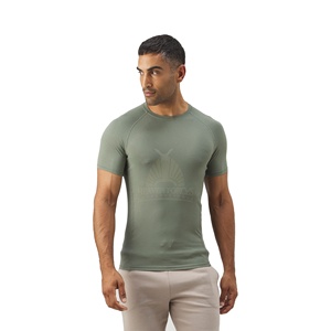 Gran oferta, venta al por mayor, camiseta en blanco de compresión de Color sólido para hombre de calidad Premium, camiseta de entrenamiento de gimnasio atlético, camiseta de Fitness de secado rápido - Product Image 1
