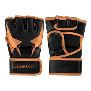 Gants de combat MMA couleur or, personnalisation de marque, design personnalisé, gants de combat à paume ouverte or métallisé - Product Image 1