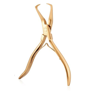 Custom Logo Professional Eco-Friendly Gold Hair Extension <b>Pliers</b> <b>Set</b> Weaving Curved Needles Sectioning Clips Accessories - Product Image 6