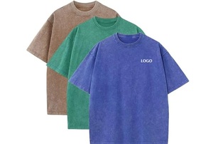 เสื้อยืดโอเวอร์ไซส์แบบย้อมสีเอซิด 100% ผ้าฝ้าย ยูนิเซ็กส์ แขนสั้น คอกลม สกรีนโลโก้ได้ สไตล์วินเทจ - Product Image 6