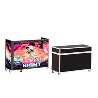 Cabina de DJ Plegable con Pantalla LED de 8 Puntos, Consola Móvil Plegable para DJ con Pantalla LED