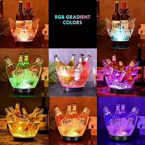 ถังน้ำแข็งอะคริลิคทรงเรือ ขนาด 2 ลิตร 5 ลิตร 8 ลิตร พร้อมไฟ LED สีเขียว น้ำเงิน แดง สำหรับงานปาร์ตี้ บาร์ที่บ้าน ร้านคาราโอเกะ และคลับ - Product Image 3