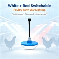 Ampoule LED pour étable SzAMB BU140C en forme de champignon, dimmable, IP67, CRI>80, AC/DC 100-240V, haute efficacité, blanc/rouge commutable