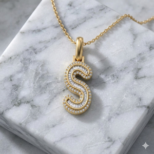 Trendy Unisex Jewelry Hip Hop Custom <b>Initial</b> Alphabet Letter <b>Pendants</b> 925 <b>Silver</b> Gold plated Moissanite Diamond Necklace Charms - Product Image 3