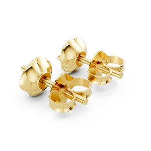 Boucles d'oreilles clous classiques Aarunya en or jaune 9K avec diamants ronds taille brillant CVD couleur blanche E, bijoux tendance pour femme - Product Image 3