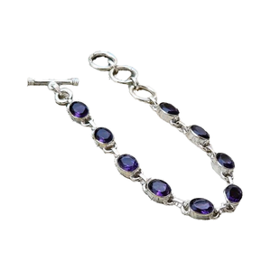 กำไลข้อมืออเมทิสต์พลอยแท้สไตล์คริสเตียนสุดหรูสำหรับผู้หญิงและเด็กผู้หญิง เครื่องประดับเงินแท้ 925 ขายส่งจำนวนมาก รับสั่งทำเป็นของขวัญ - Product Image 1