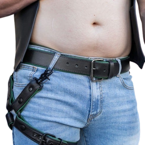 Ceinture en cuir pour homme avec passepoil, cinq couleurs au choix, ceinture en cuir véritable de qualité supérieure, quincaillerie durable, style classique pour club - Product Image 6