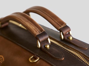 Sac de voyage décontracté de luxe pour homme en cuir véritable avec fermeture éclair - Doublure en polyester - Sac de week-end vintage pour le sport et les voyages - Product Image 5
