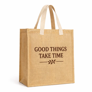 Eco Friendly Jute Tote Bag Printed Quote Reusable Shopping Bag Natural Fiber Carry Bag Custom Logo Tote Beach Tote Exhibition - Product Image 1