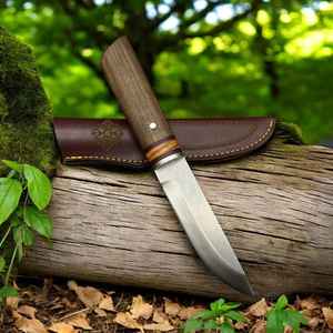 Cuchillo de Caza de Acero al Carbono de Alta Calidad Hecho a Mano por Product Palace LLC, con el Mejor Diseño de Hoja, Funda de Cuero OEM, Venta al Por Mayor - Product Image 3