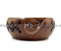 Meilleure vente bol de fil en bois personnalisé fait à la main bol de laine porte-fil bol en bois pour le tricot - Product Image 3