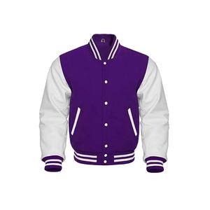 Nouvelle veste bomber décontractée pour homme en cuir avec logo personnalisé brodé, veste de baseball légère pour homme - Product Image 3