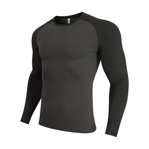 Streetwear Latest Design <b>Men</b> <b>Compression</b> <b>Shirt</b> Solid Color Breathable Gym Fitness Slim Fit Performance Athletic Wear - Product Image 5