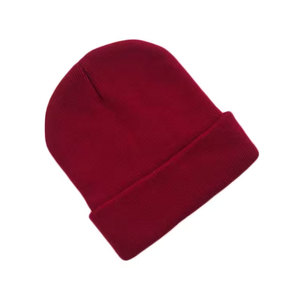 Econex Sports Pink Solid Color Acrylic Beanie Hat Unisex Casual <b>Winter</b> <b>Cap</b> Folded Cuff Knit Warm Headwear 56-58CM Adult Size - Product Image 2