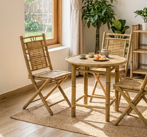 Modern Convertible Bamboo Dining Chair and <b>Table</b> Set Foldable Legs <b>Wood</b> <b>Outdoor</b> Patio Garden Furniture From Hanoi - Product Image 4