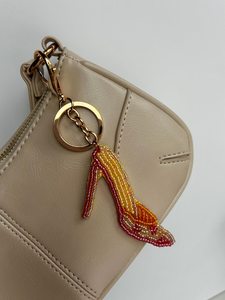 Handmade <b>Beaded</b> Heel Keychain, Summer Purse Charm - Product Image 3
