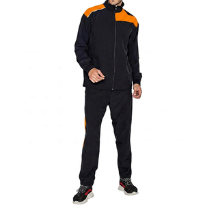 Survêtement sportif pour homme, noir et bleu, avec fermeture éclair intégrale, poches latérales, idéal pour l'automne - Product Image 6
